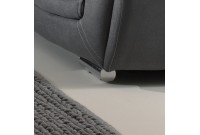 Canapé d'angle droit avec large espace d'assise en tissu gris