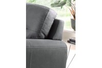 Canapé d'angle droit avec large espace d'assise en tissu gris