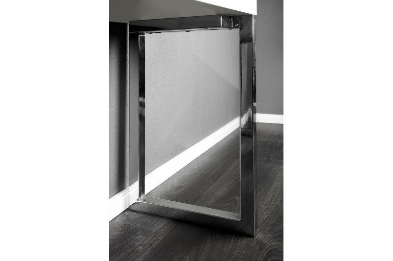 Bureau design 120x75 cm pour ordinateur portable teinté blanc laqué