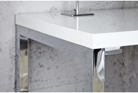 Bureau design 120x60 cm en bois teinté blanc