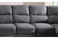 Canapé d'angle avec large espace d'assise 6 places en tissu gris