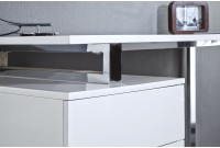 Bureau design avec 3 tiroirs teinté blanc laqué