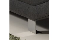 Canapé d'angle gauche 4 places avec têtières en tissu gris