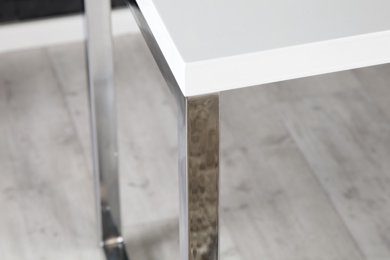 Bureau de design 160x75 cm en bois coloris blanc laqué