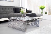 Table basse 75 cm en aluminium coloris argenté