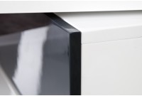 Table basse moderne à 1 tiroir coloris blanc laqué et anthracite
