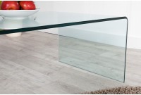 Table basse 110 cm design en verre trempé coloris transparent