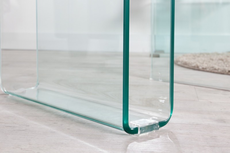Table basse 50 cm design en verre trempé coloris transparent