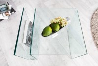 Table basse 50 cm design en verre trempé coloris transparent
