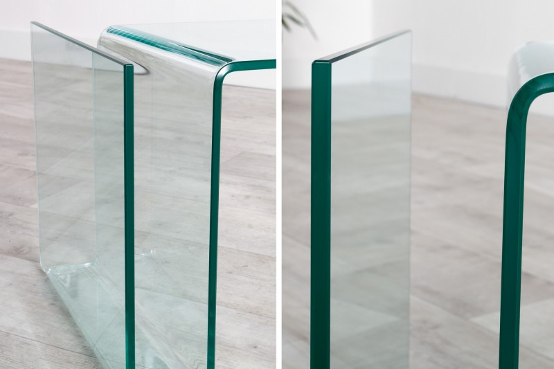 Table basse 50 cm design en verre trempé coloris transparent