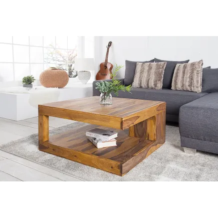 Table Basse Carrée 80x80 cm en Bois Massif