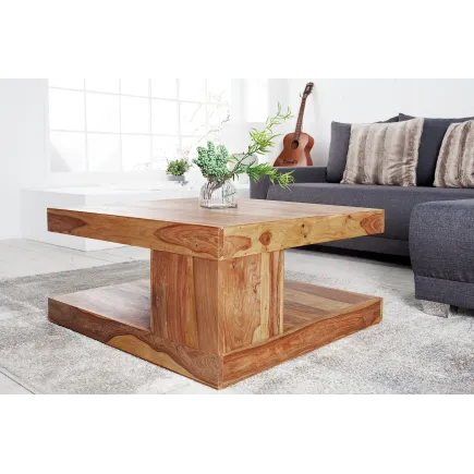 Table Basse Carrée 80x80 cm en Bois Massif 2