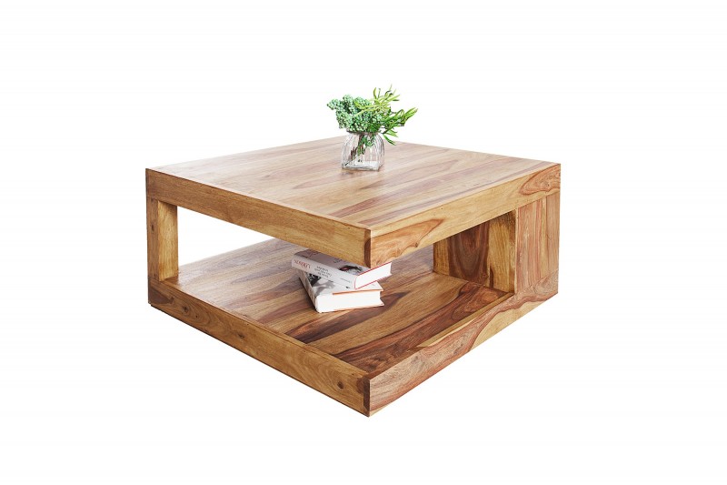 Table Basse Carrée 80x80 cm en Bois Massif