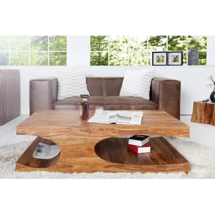 Table basse rectangulaire en bois sheesham  massif 120 cm 2