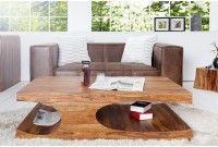 Table basse rectangulaire en bois massif 120 cm