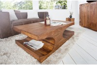 Table basse rectangulaire en bois massif 120 cm
