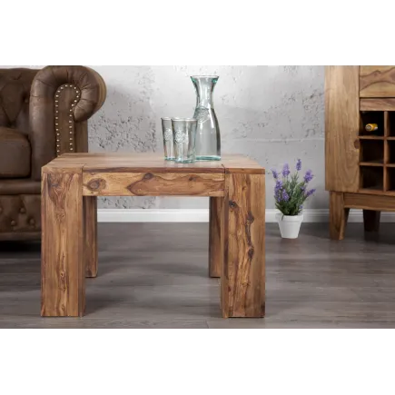 Table basse carrée 60 cm en bois massif 2