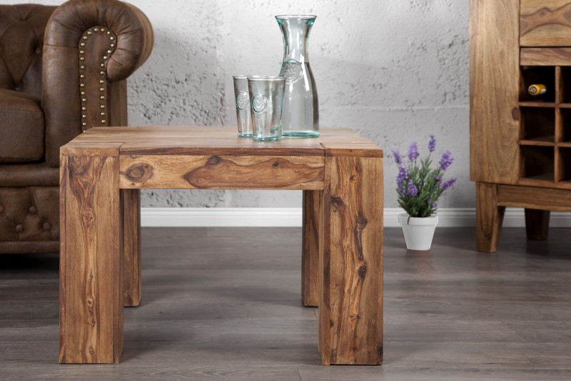 Table basse carrée 60 cm en bois massif