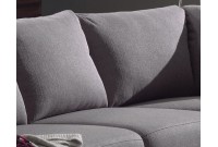 Canapé d’angle droit  avec appuie-têtes en tissu gris
