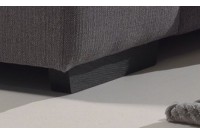 Canapé d’angle droit  avec appuie-têtes en tissu gris