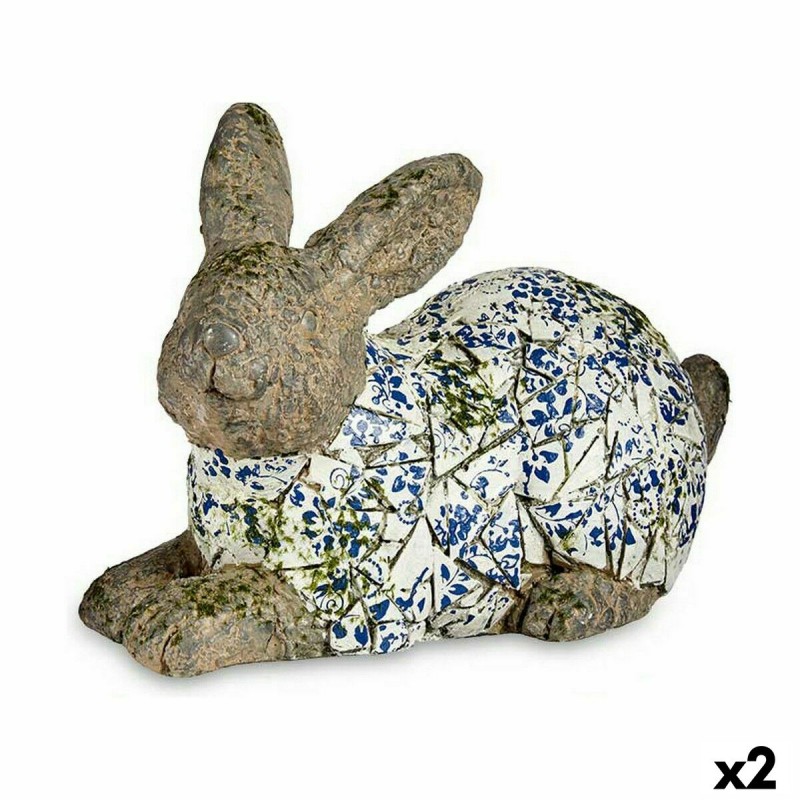 Figure décorative de jardin Lapin Polyrésine 20 x 29 x 40,5 cm (2 Unités)