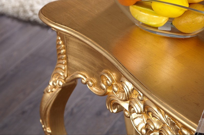 Meuble console 110 cm design classique coloris doré