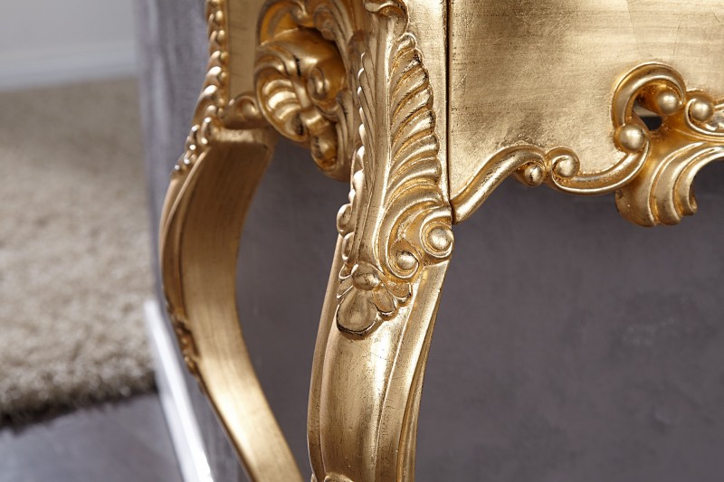 Meuble console 110 cm design classique coloris doré