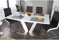 Table de salle à manger extensible 160-220 cm coloris blanc