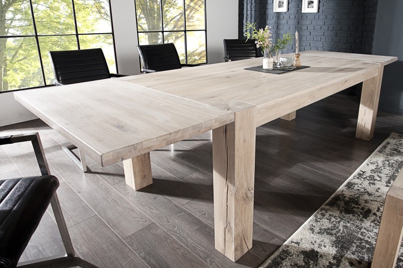 Table à manger en bois massif  200-300 cm