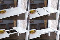 Table extensible pour salle à manger 180-220-270 cm coloris blanc