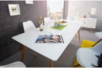 Table de salle à manger scandinave blanche 160 cm