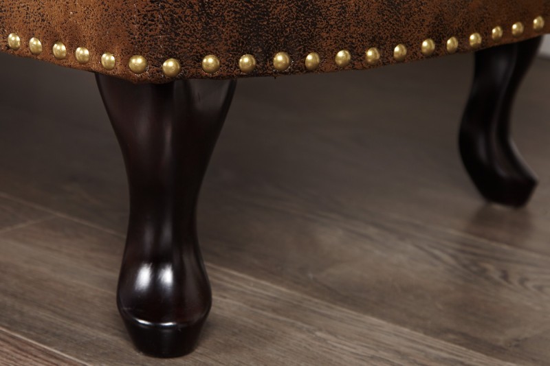 Méridienne design Chesterfield teinté marron antique