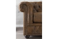 Canapé 3 places design chesterfield coloris marron