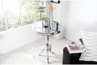 Table d'appoint ronde 75 cm en aluminium argenté