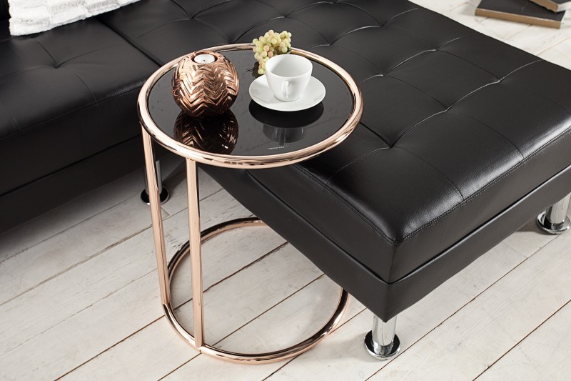 Table d'appoint 55 cm design en verre / métal