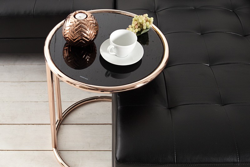 Table d'appoint 55 cm design en verre / métal