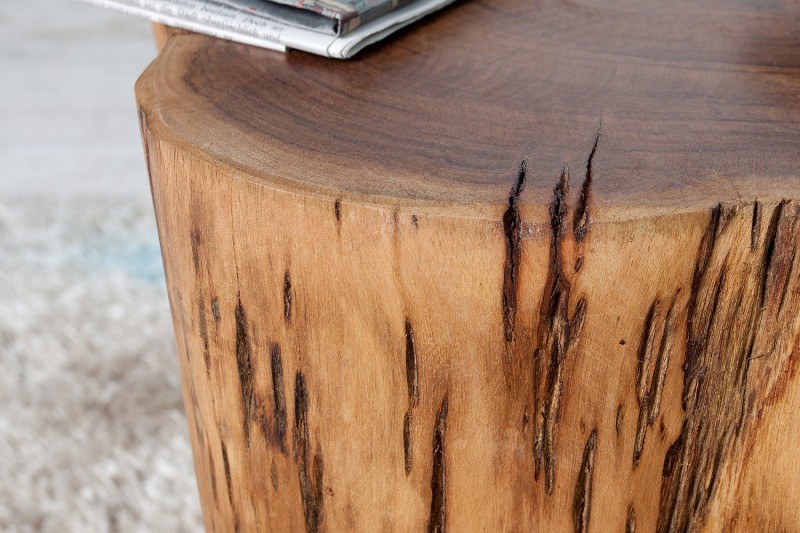 Table d'appoint 30 cm design naturel en bois massif