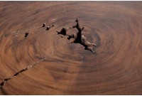 Table d'appoint 30 cm design naturel en bois massif