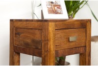 Table de chevet avec rangement et tiroir en bois massif