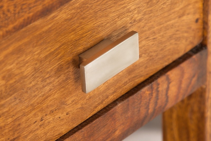 Table de chevet avec rangement et tiroir en bois massif