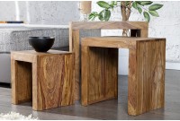 Table d'appoint gigogne en bois massif