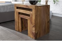Table d'appoint gigogne en bois massif