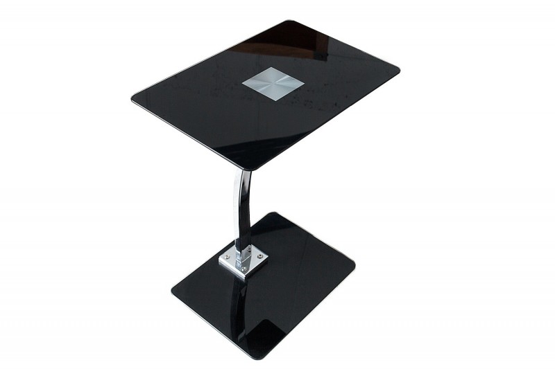 Table d'appoint noire design en verre / métal
