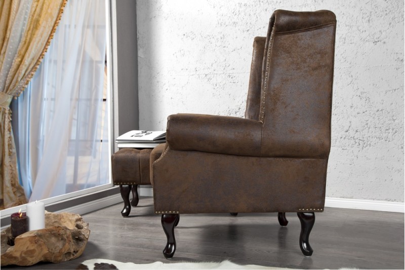 Fauteuil design chesterfield coloris marron Fauteuil design chesterfield coloris marron