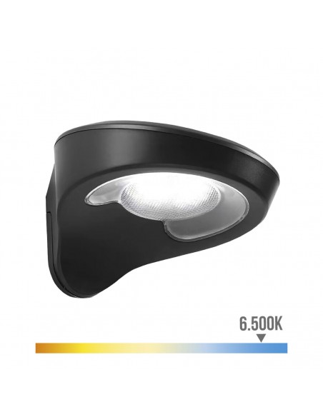 Applique LED EDM Solaire Capteur de Mouvement 155 Lm Noir 1,8 W (6500 K)