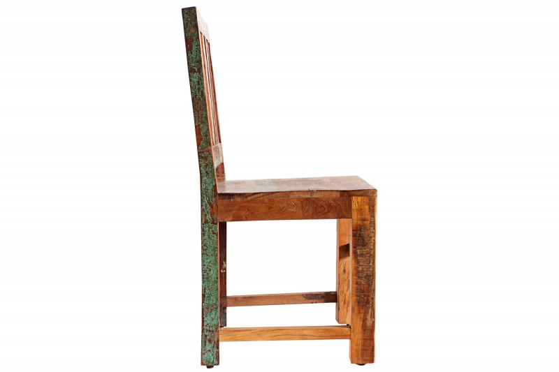 Lot de 2 chaises design en bois massif recyclé
