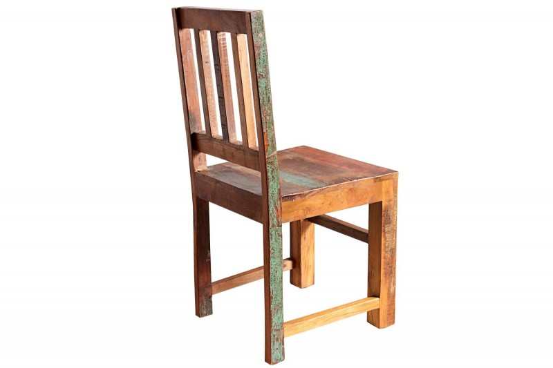 Lot de 2 chaises design en bois massif recyclé
