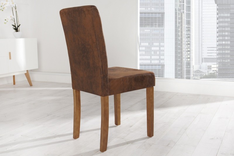 Chaise Gênes café clair Look Vintage piètement en bois