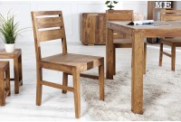 Ensemble de 2 chaises en bois massif pour salle à manger