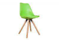 Lot de 4 chaises rétro en simili cuir et plastique vert